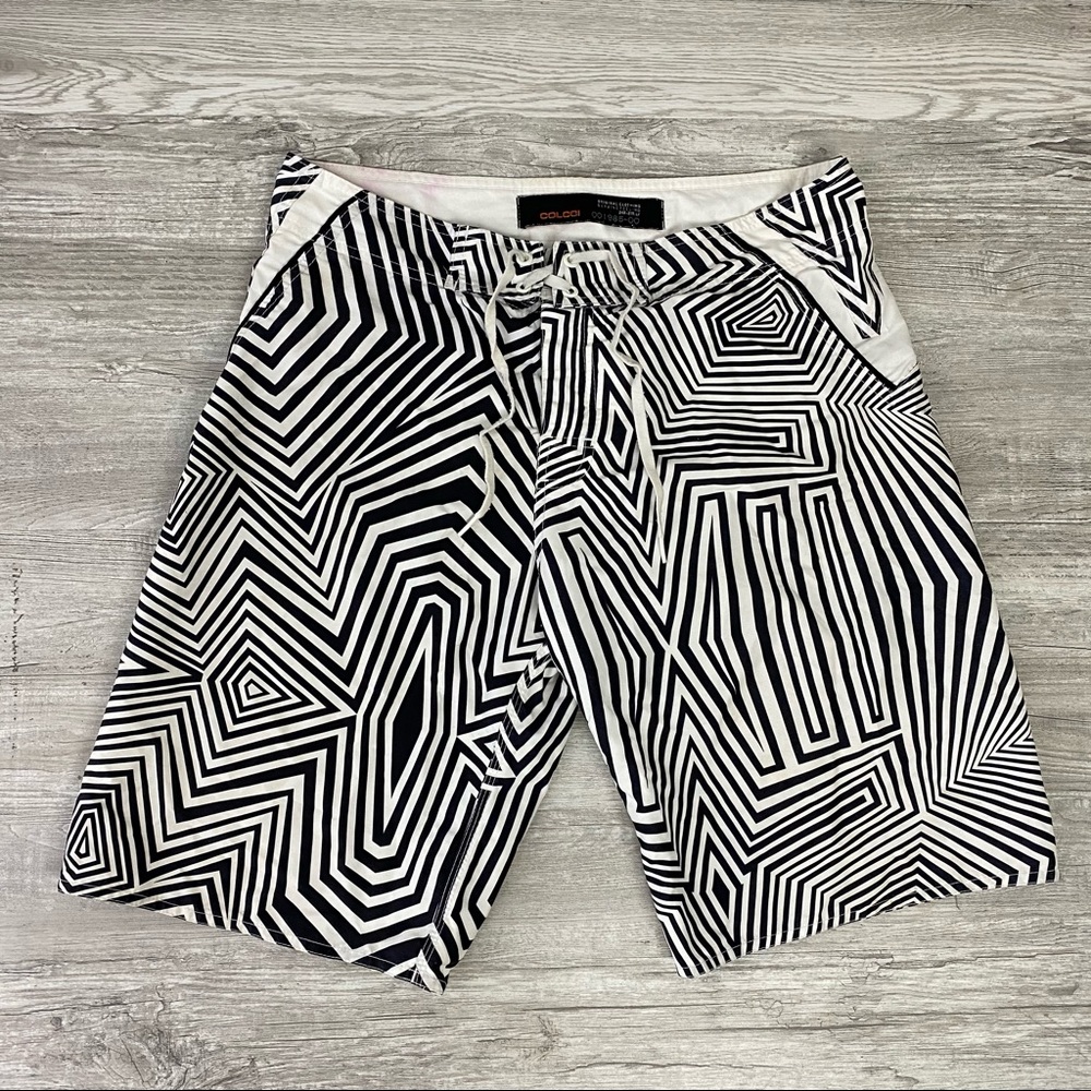 Colcci Black & White Geometric Shorts